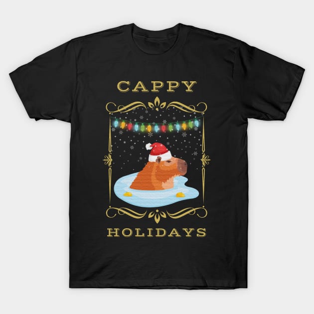 Christmas Capybara  Holiday Winter T-Shirt by Tidio Art